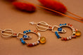 Load image into Gallery viewer, Geometric Earrings, Multi Color Gemstones