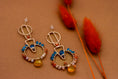 Load image into Gallery viewer, Geometric Earrings, Multi Color Gemstones