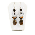 Load image into Gallery viewer, Jasper and Onyx Sterling Silver Earrings