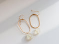 Load image into Gallery viewer, Hand forged oval gold filled drop earrings with natural rough citrine gemstones