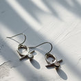 Load image into Gallery viewer, Handmade sterling silver abstract circle earrings with hammered finish