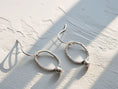 Load image into Gallery viewer, Handmade sterling silver hammered circle earrings with accent ball detail