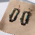 Load image into Gallery viewer, Onyx and Sleeping Beauty Turquoise Silver Stud Earrings