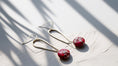 Load image into Gallery viewer, Handmade sterling silver earrings with pink impression jasper gemstone drops