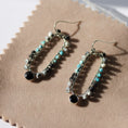 Load image into Gallery viewer, Onyx and Sleeping Beauty Turquoise Silver Stud Earrings
