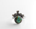 Load image into Gallery viewer, Hand‑forged Sterling Silver Statement Ring with African Turquoise, Size 7