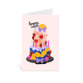 Load image into Gallery viewer, Colorful Cake Birthday Card - Bohemian Illustrated Design