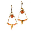 Load image into Gallery viewer, Red Aventurine Spike Earrings