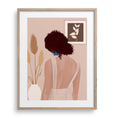 Load image into Gallery viewer, Illustration of Oly, a black woman in a blush outfit, set against a minimalist background.