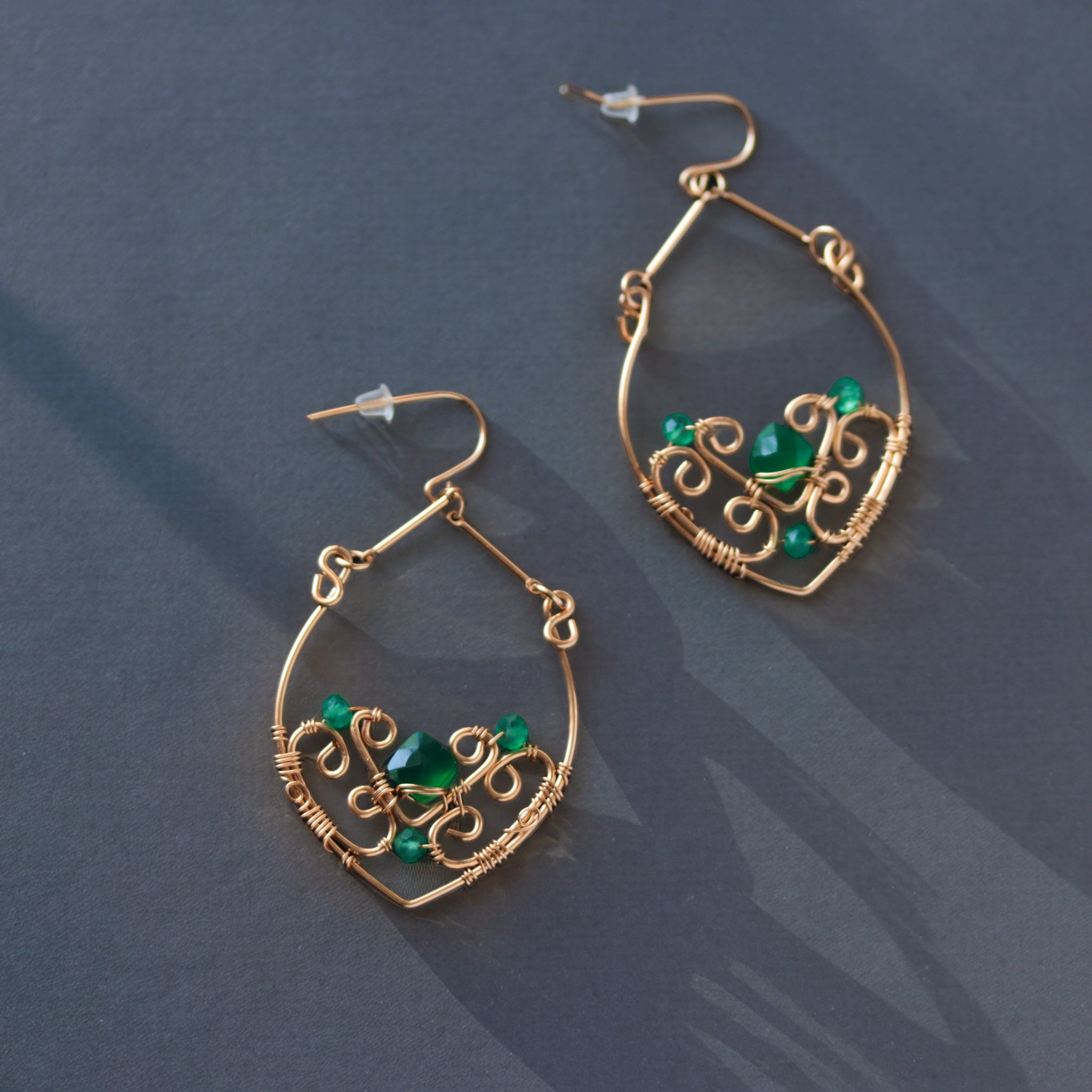 Green Onyx Earrings