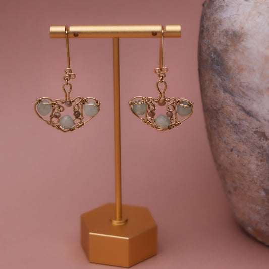 Aquarmarine Gemstone Earrings, 14k gold filled