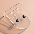 Load image into Gallery viewer, Handmade sterling silver earrings with genuine lapis lazuli stones
