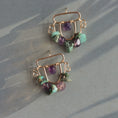 Load image into Gallery viewer, Turquoise and Amethyst Gemstone Stud Earrings, 14k Gold Filled Earrings
