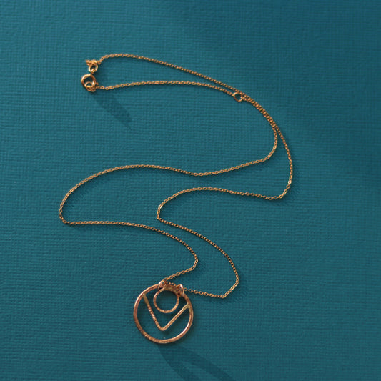 14k Gold Filled Necklace, Gold Circle Pendant