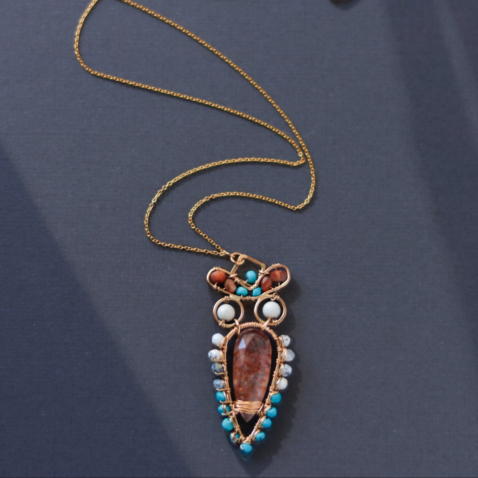 14k Gold Filled Necklace, Turquoise Gemstone Necklace