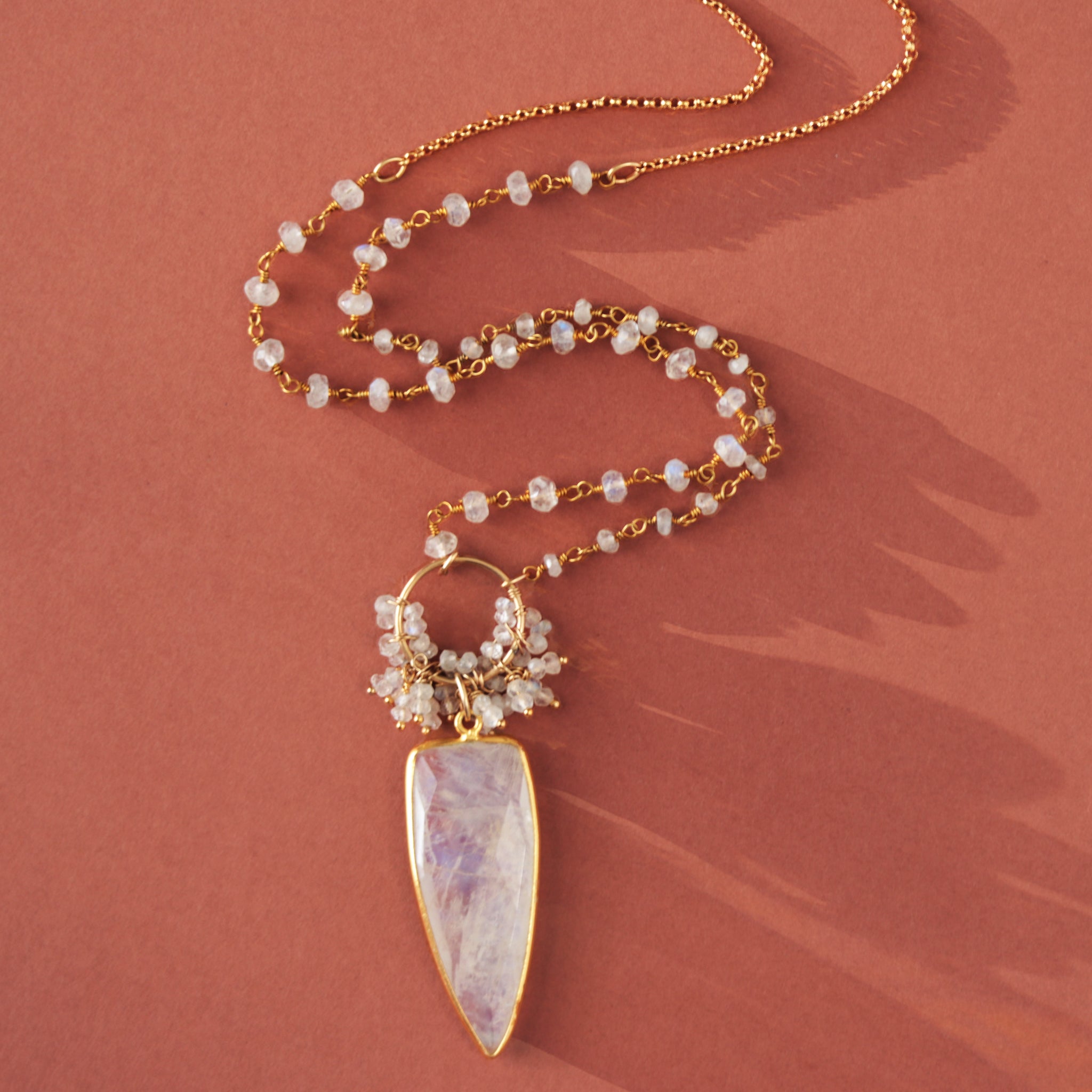 "Kayla" Rainbow Moonstone Necklace