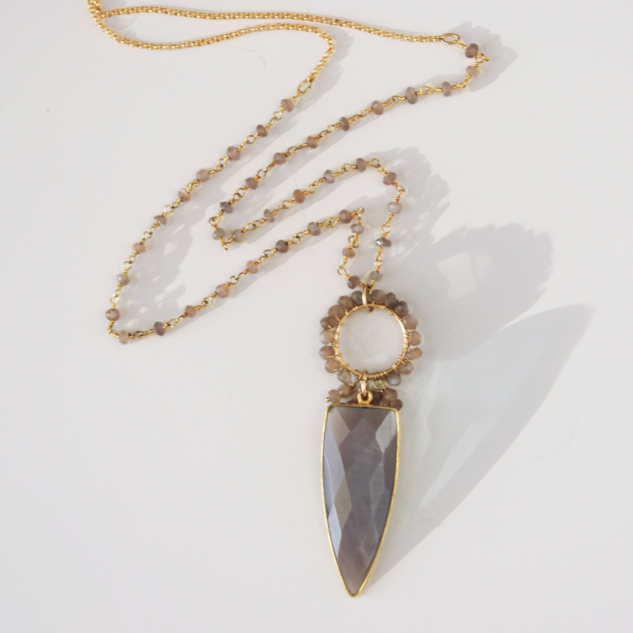 "Kayla" Chocolate Moonstone Necklace