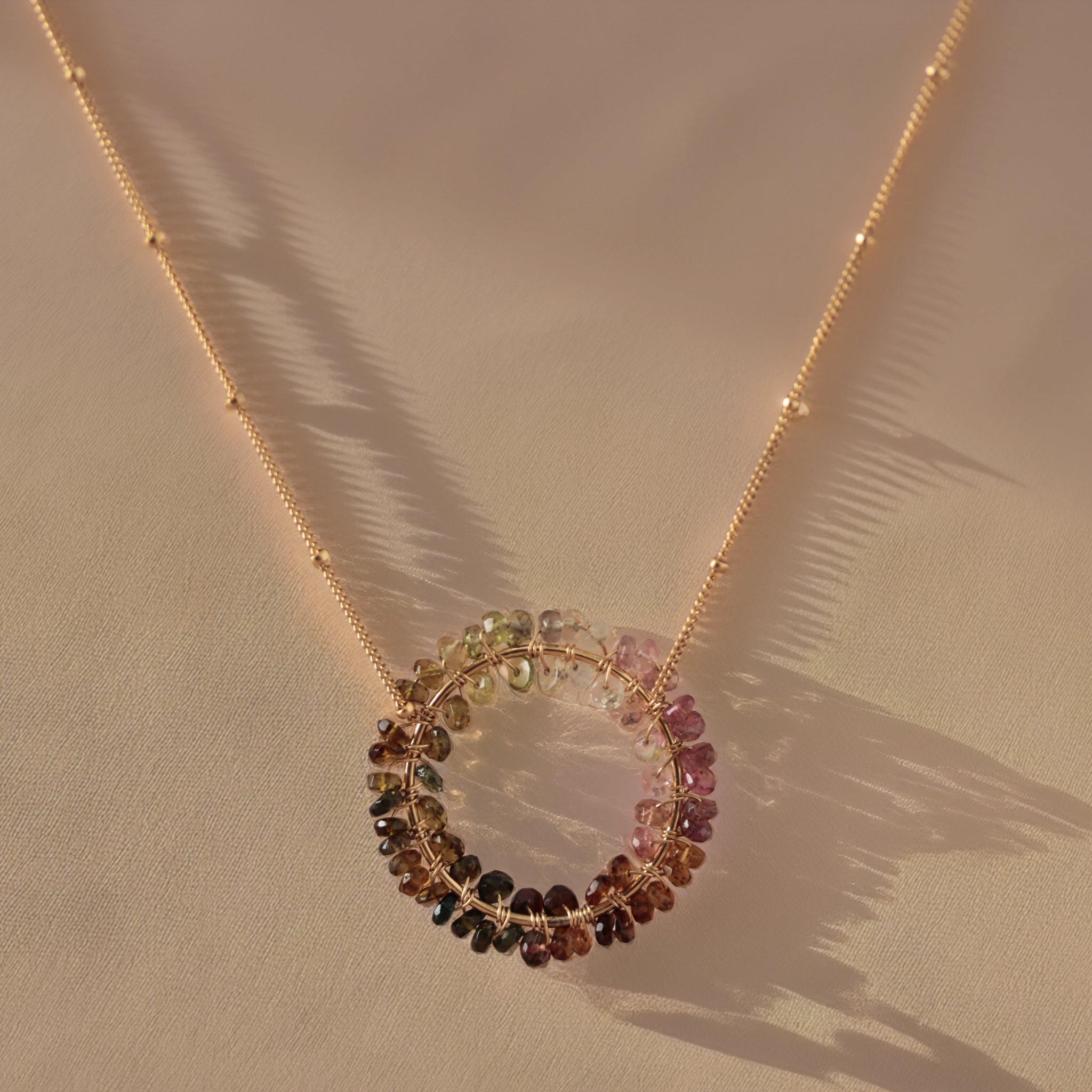 "Harmony" Gold Necklace - Tourmaline