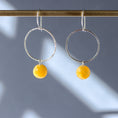 Load image into Gallery viewer, Yellow Jade Minimalist Sterling Silver Earrings
