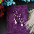 Load image into Gallery viewer, Minimalist Sterling Silver Earrings with Rose Quartz
