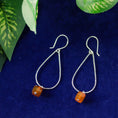 Load image into Gallery viewer, Lightweight sterling silver earrings featuring natural cognac chalcedony gemstones.
