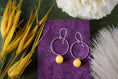 Load image into Gallery viewer, Lightweight 925 sterling silver earrings featuring ethically sourced yellow jade gemstones.
