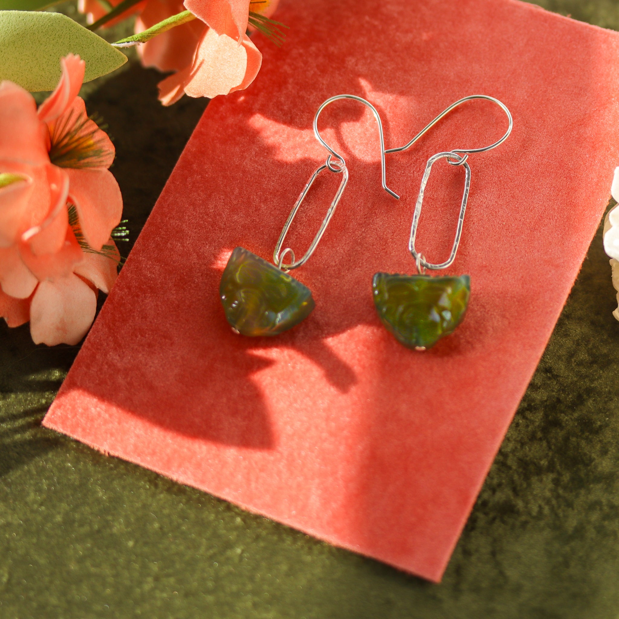 Green Aventurine Sterling Silver Earrings