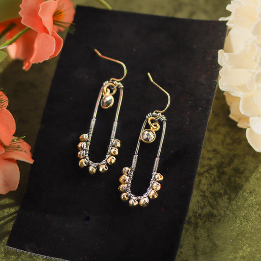 MADE TO ORDER - Sterling Silver Earrings with Gold Pyrite Gemstones