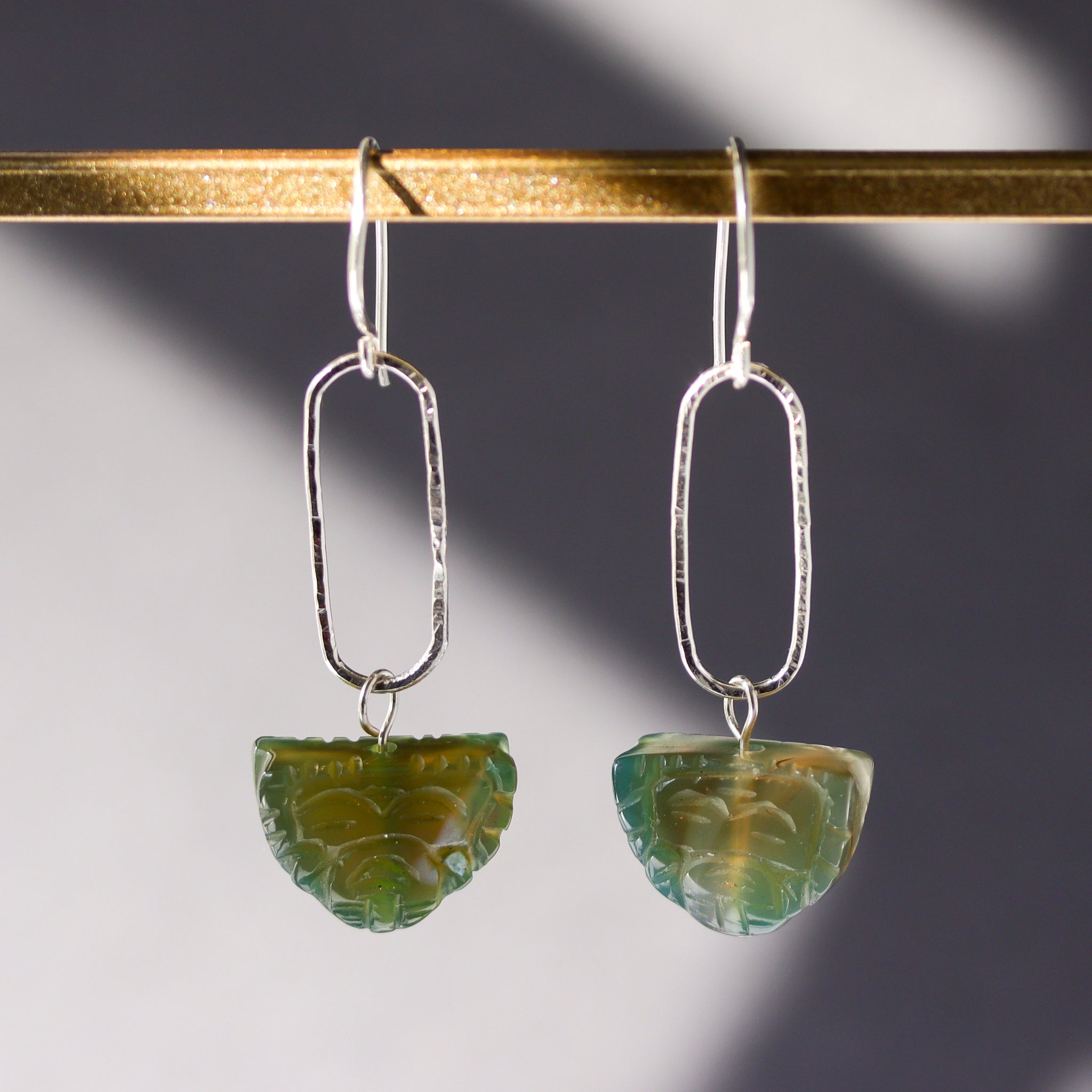 Green Aventurine Sterling Silver Earrings