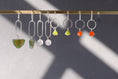 Load image into Gallery viewer, Minimalist Sterling Silver Earrings with Carnelian Gemstones
