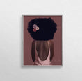 Load image into Gallery viewer, Artwork featuring Jennifer, a black woman in a blush dress, looking over her shoulder in a simple and sophisticated scene.
