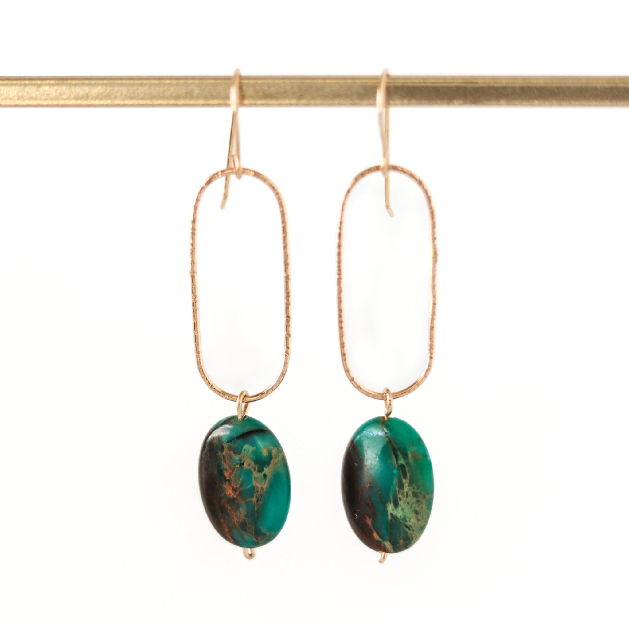 Teal Impression Jasper Earrings