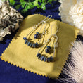 Load image into Gallery viewer, 925 sterling silver dangle earrings with Dumortierite Gemstones

