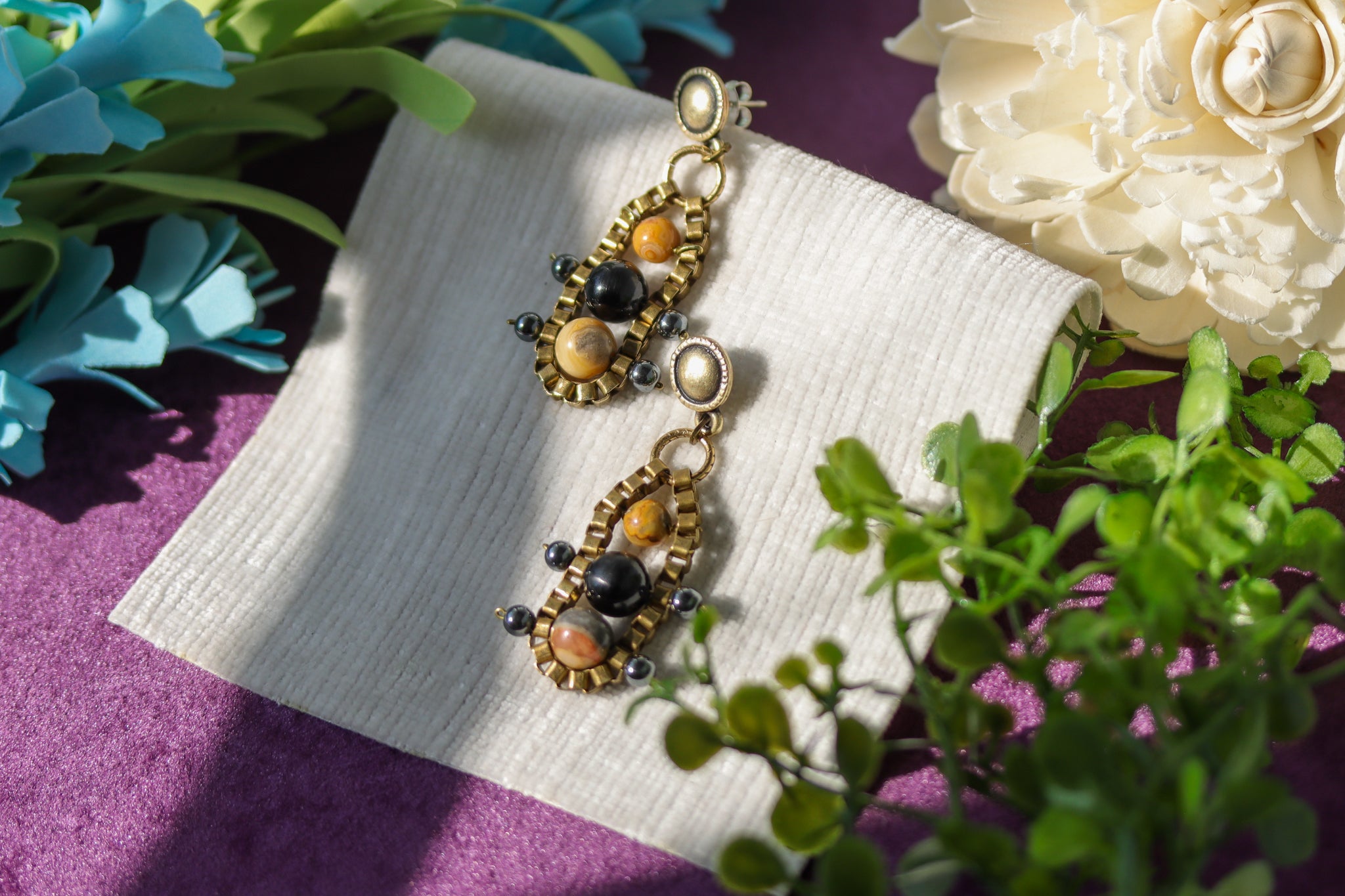 Boho Earrings -  Mexcain Crazy Lacy Agate Gemstones