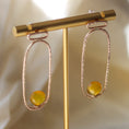 Load image into Gallery viewer, Yellow Chalcedony Gemstone Earrings, 14k Gold Filled Post Earrings
