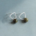 Load image into Gallery viewer, Simple and delicate sterling silver stud earrings featuring jasper gemstones
