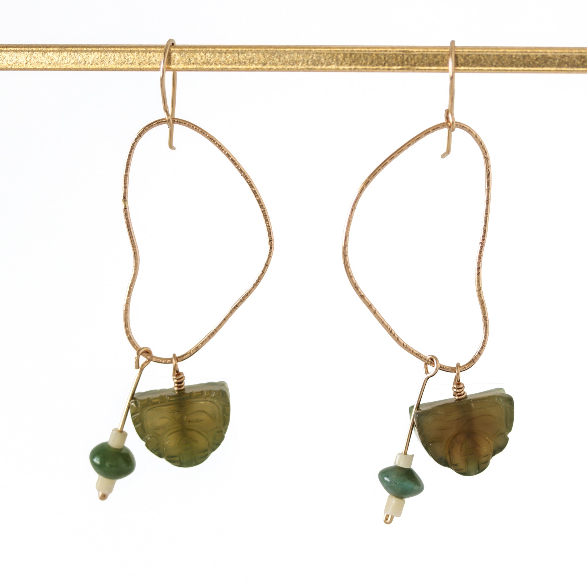 Green Aventurine Earrings, 14k Gold Filled Earrings