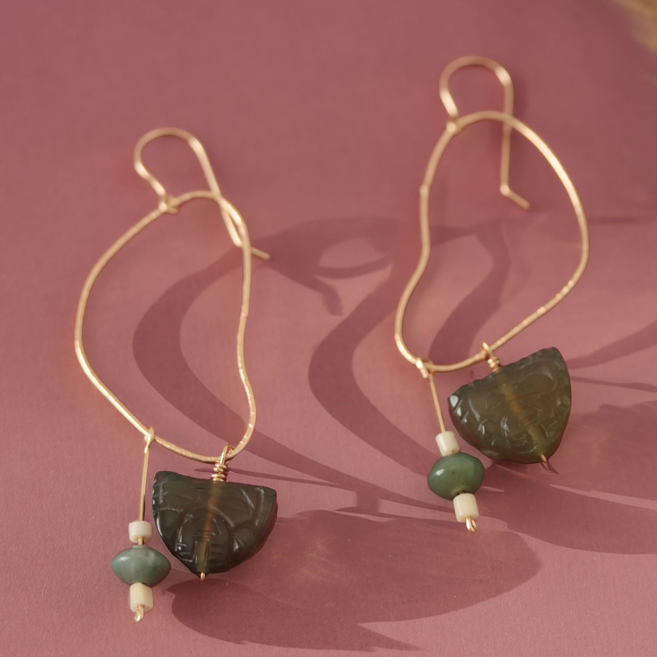 Green Aventurine Earrings, 14k Gold Filled Earrings