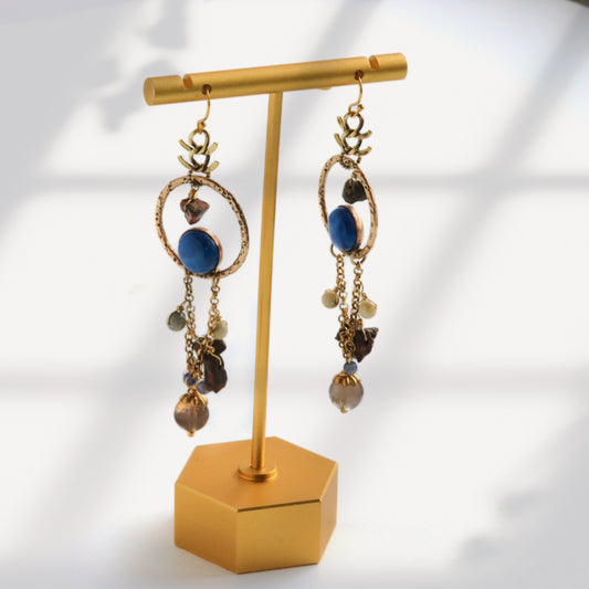 Drifter — Wire Wrapped Mixed Stone Earrings