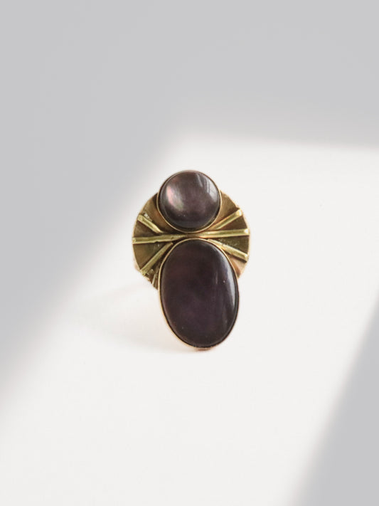 Duality Statement Ring — Black Lip Shell