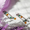 Load image into Gallery viewer, Silver Drop Earrings, One of a Kind Geometric Earrings
