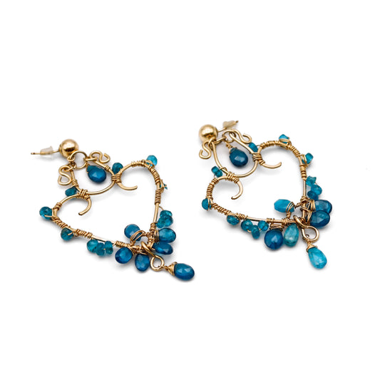 Apatite Gemstone Earrings, 14k Gold Filled Earrings