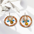 Load image into Gallery viewer, Apatite Gemstone Earrings, Sterling Silver Hoops
