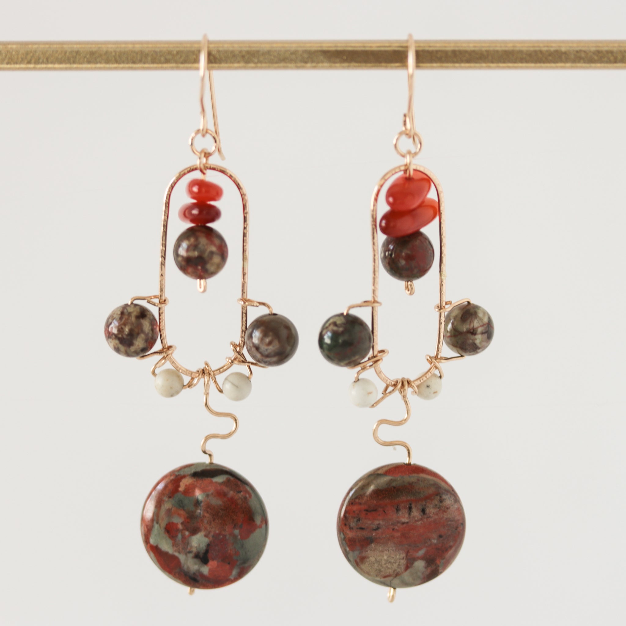 Red Jasper Gemstone Earrings