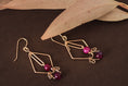 Load image into Gallery viewer, Purple Fluorite Gemstone Earrings, 14k Gold Filled Earring
