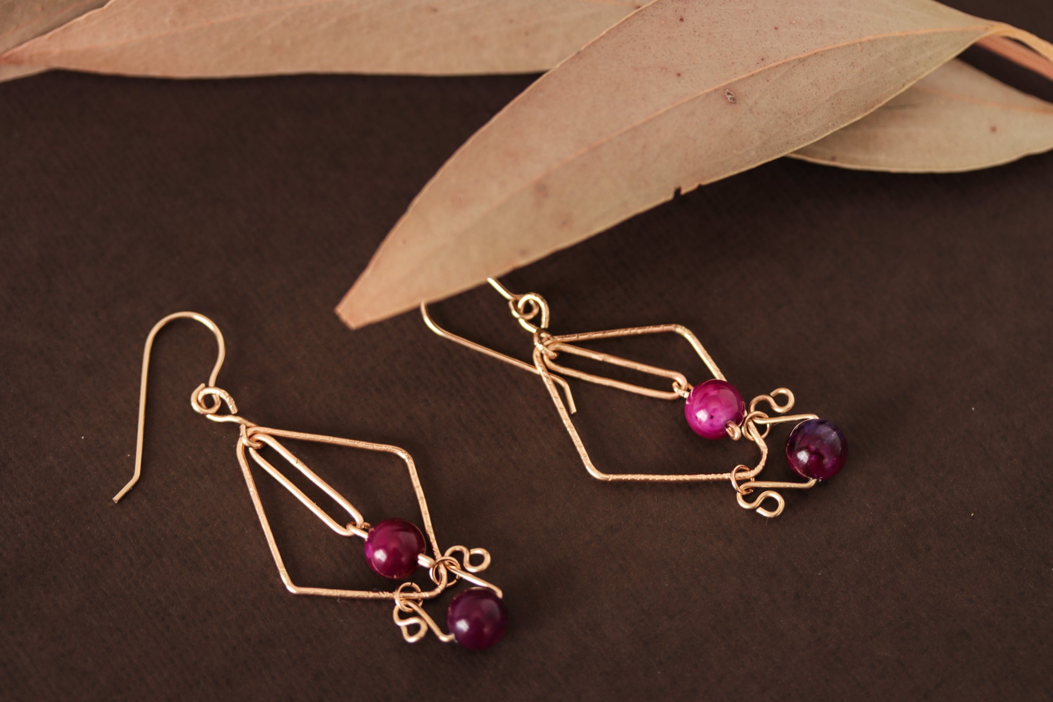 Purple Fluorite Gemstone Earrings, 14k Gold Filled Earring