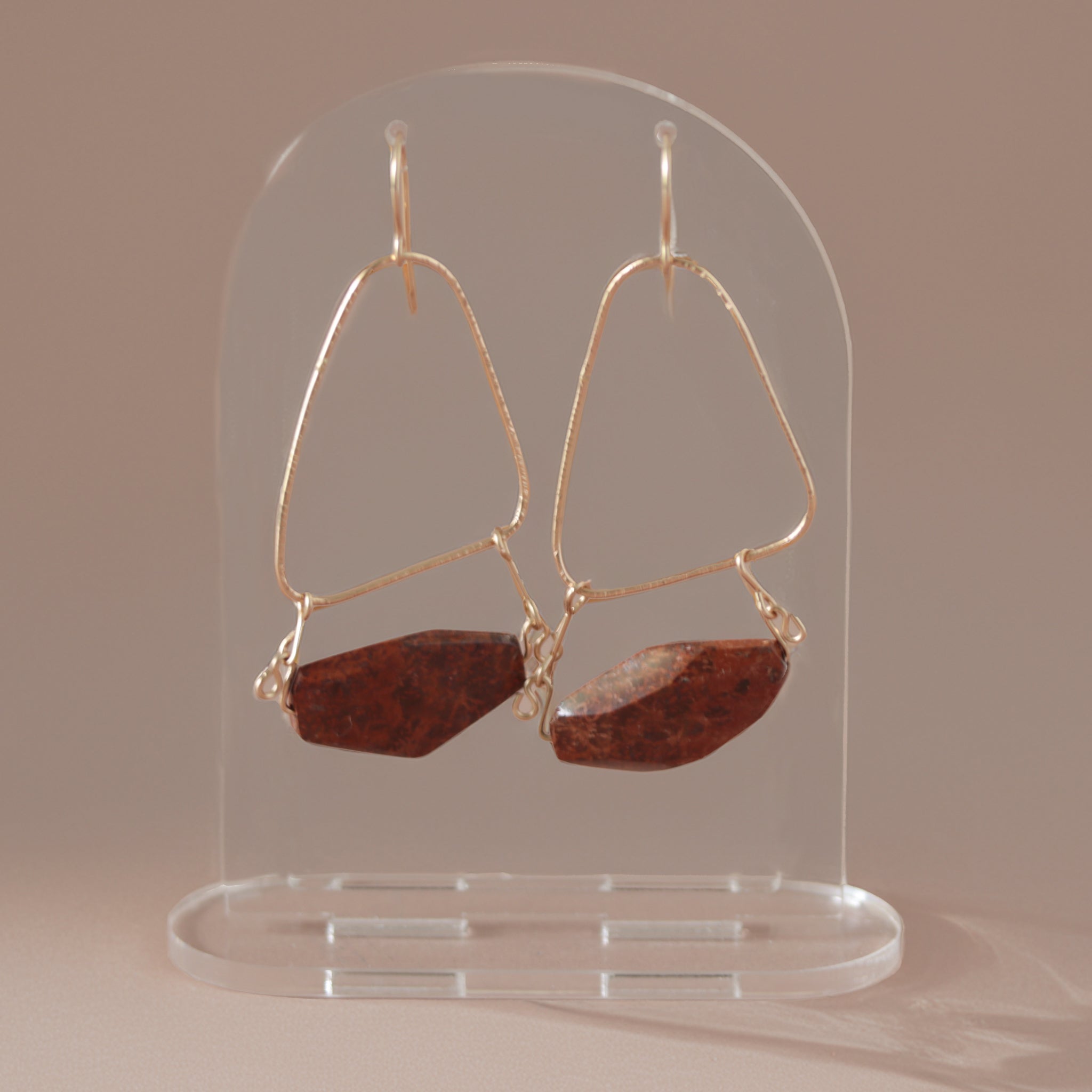 Red Fossil Earrings