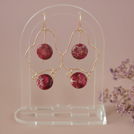 Pink Impression Jasper Earrings