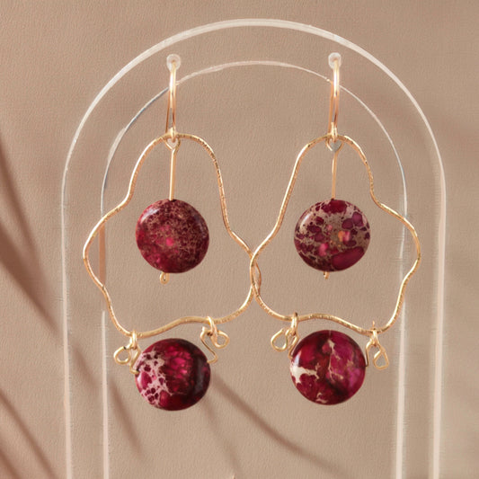 Pink Impression Jasper Earrings