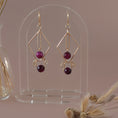 Load image into Gallery viewer, Purple Fluorite Gemstone Earrings, 14k Gold Filled Earring
